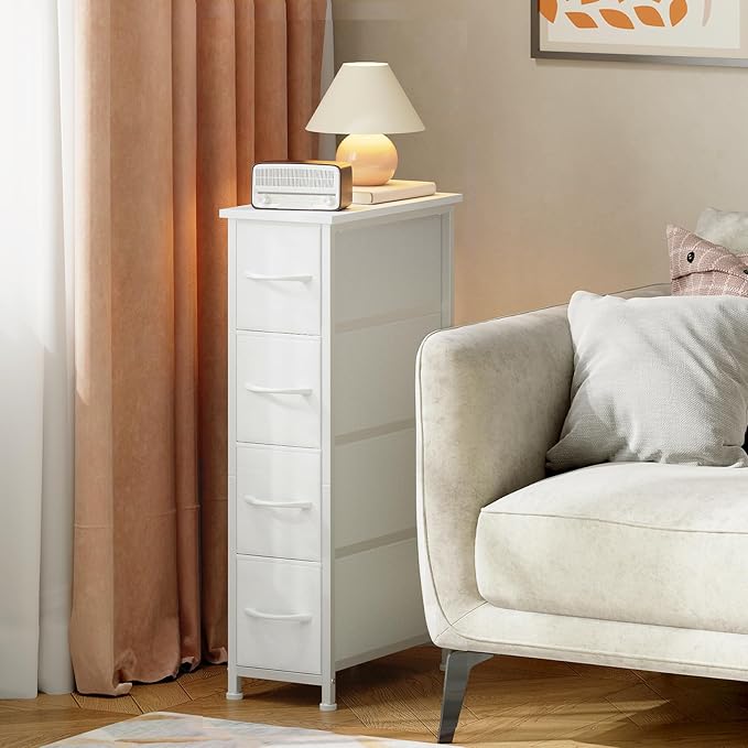 Somdot Narrow Dresser for Bedroom, 4 Drawer Storage Cabinet, Storage Organizer - Image 7