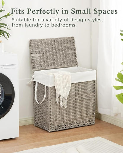 Laundry Hamper with Lid Wicker Laundry Basket 112 L Laundry Hampers Handwoven - Image 7