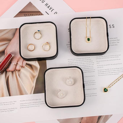 SANQIANWAN Set of 3 Small Stackable Jewelry Organizer Trays Mini Jewelry Drawer - Image 4
