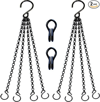 2Packs 26inch 90lbs Black Heavy Duty Metal Hooks Hanging Chains Hangers by Uarepretty