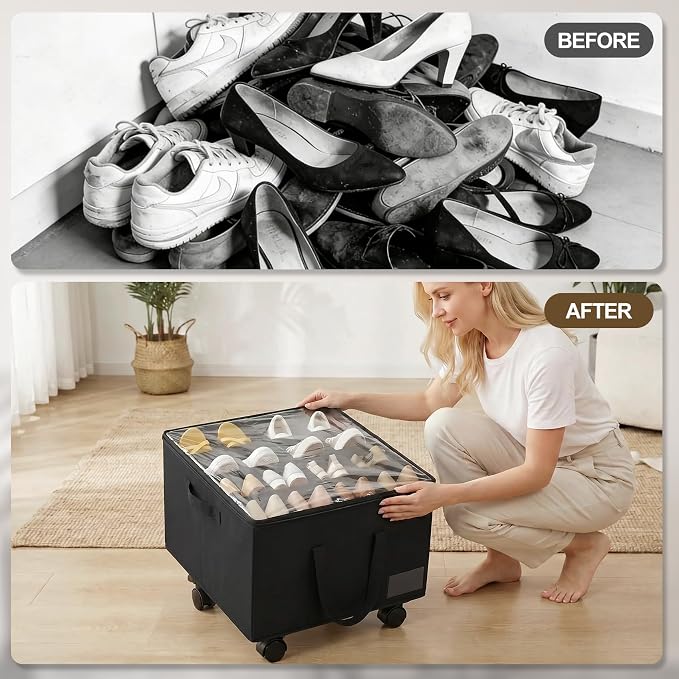 Large Shoe Organizer for Closet, 16 Pairs Shoe Storage Box - Image 7