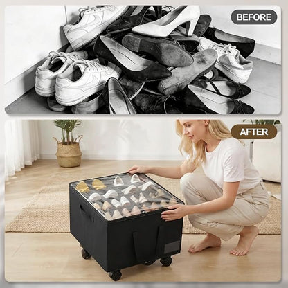 2 Pack Large Shoe Organizer for Closet, 32 Pairs Shoe Storage Box - Image 7