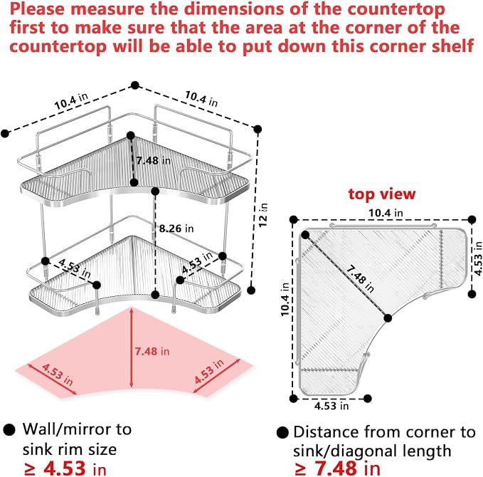 FOLLOWIN 2 Tier Bathroom Countertop Corner Organizer, Countertop Perfume Tray - Image 3