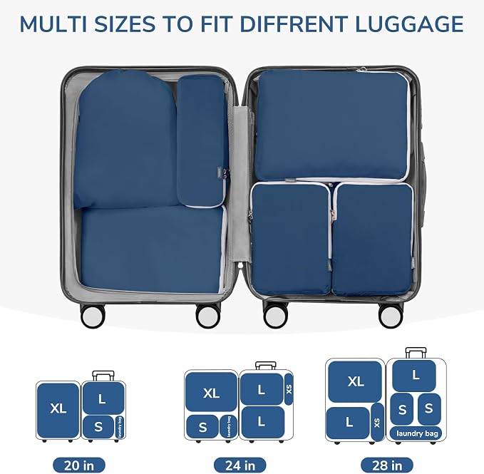 CherryNow Compression Packing Cubes, 7 Set Packing Cubes - Image 5