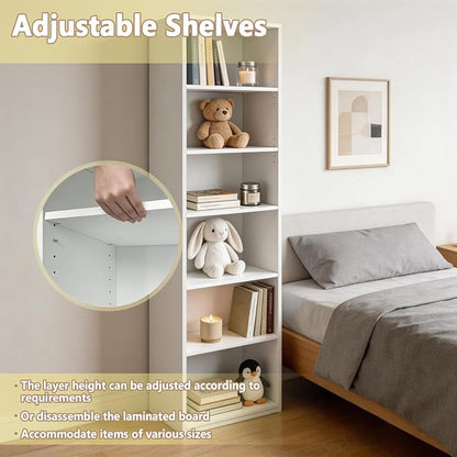 CTESNE【2026 Adjustable Shelves 5-Tier Bookcase, 71 inches, Wooden Open Display - Image 4