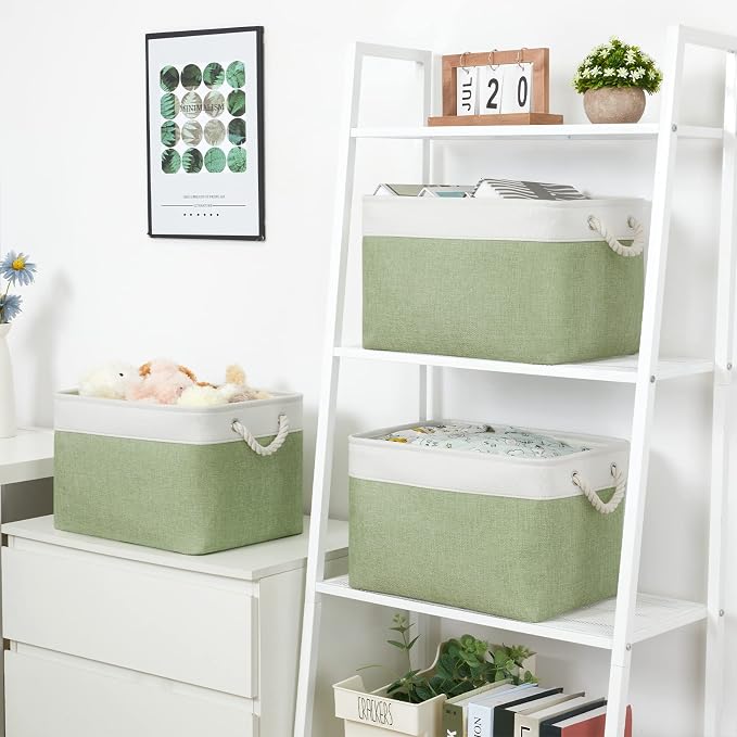 Bidtakay Large Fabric Baskets for Organizing Closet Organizers and Storage - Image 3