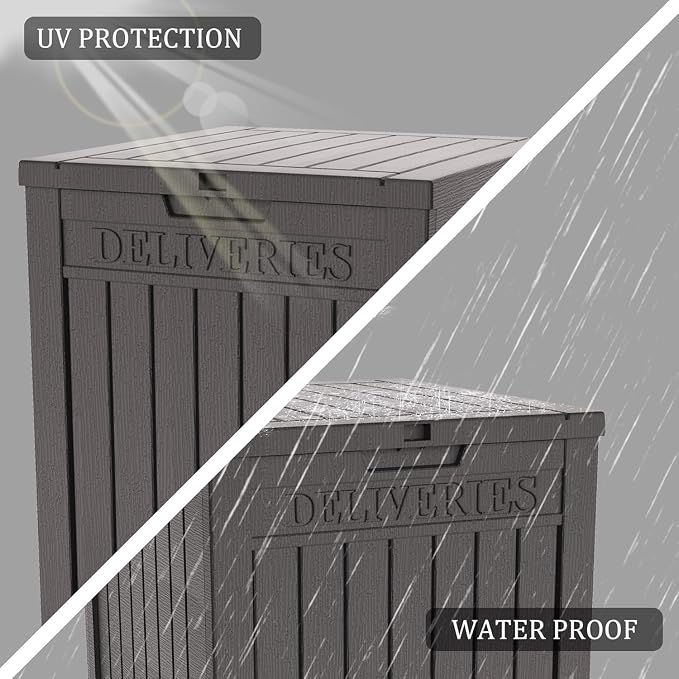 55 Gallon Resin Deck Box, Waterproof Outdoor Storage Box - Image 4