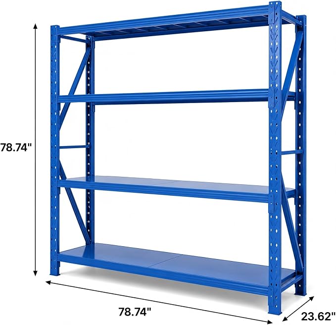 Heavy Duty Warehouse Shelving 4-Tier Industrial Steel Storage Shelves, 2600LB - Image 2