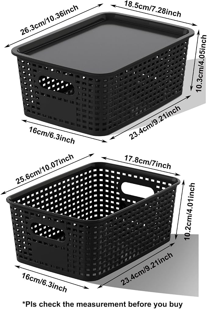 Black Plastic Storage Baskets - Image 5