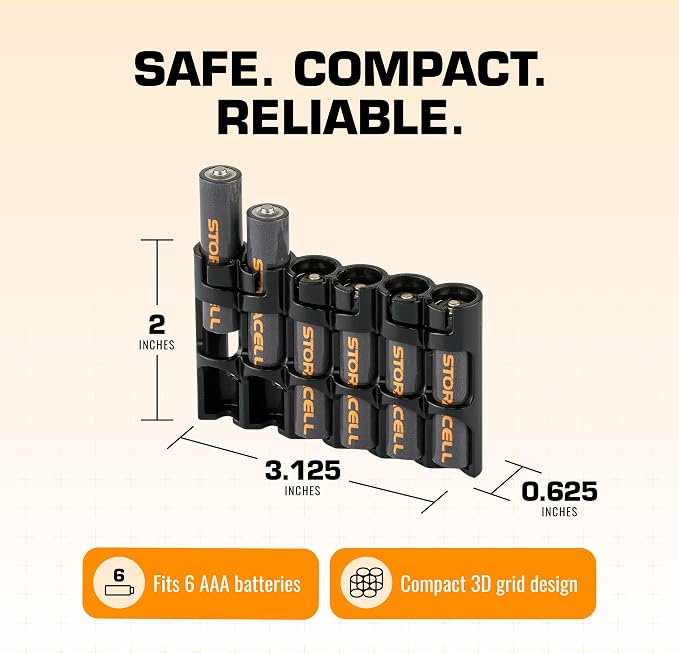AAA Battery Storage Caddy by Storacell, Holds 6 Batteries - Image 6