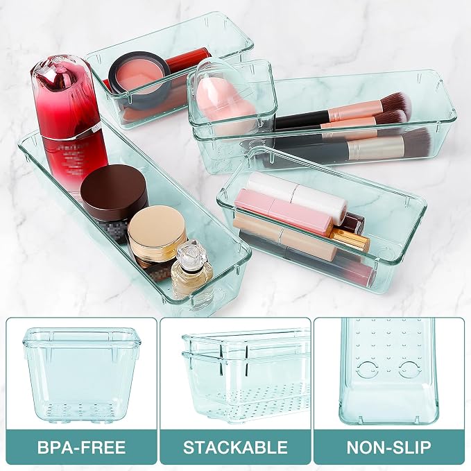 23 PCS Drawer Organizer Set, 5 Varied Size Bathroom and kitchen Drawer cabinet - Image 3