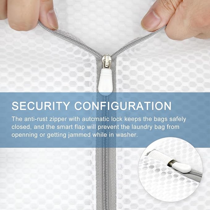 Mesh Laundry Bags for Delicates, Durable Zipper Wash Bags for Delicates - Image 4