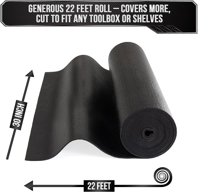 Precision Defined Tool Box Shelf Liner Non-Slip 22 Ft x 30 Inch Wide Black | - Image 3