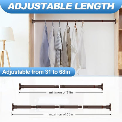 CorkLatta Bronze Shower Curtain Rod 31 to 68 Inch, 1 Inch Diameter Adjustable - Image 4