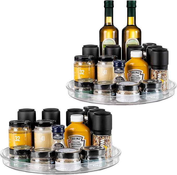 vacane Large 13" Lazy Susan Cabinet Organizer, Non-Skid Lazy Susan Turntable by vacane
