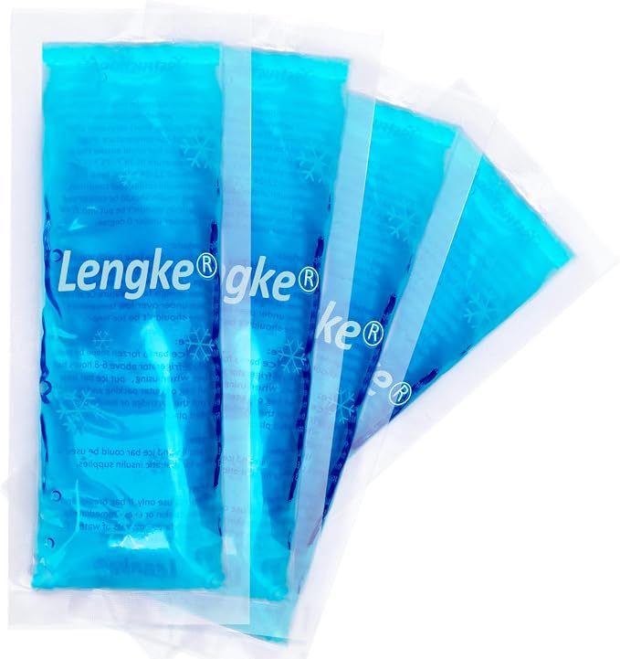 Leng Ke Gel Ice Packs for Insulin Cooler Travel Case, 4 Pack TSA Approved Ice by Lengke