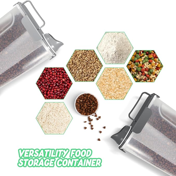 Cat Dog Food Storage Container, Upgraded Large Nozzle, 5LBS Plastic Pet Food - Image 3
