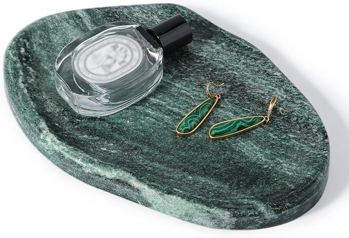 Koville Green Marble Cloud Shape Vanity Tray, Serving Stone Key Tray - Image 9