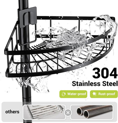 Aitatty Corner Shower Caddy Standing: 4-tier Rustproof Shower Organizer Shelf - Image 2