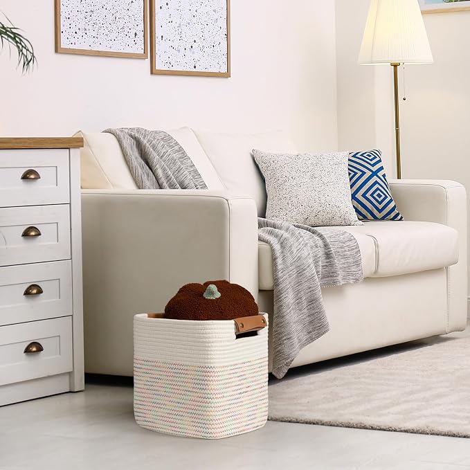 danpinera 11"x11" Storage Cubes, Soft Boho Storage Basket - Image 6