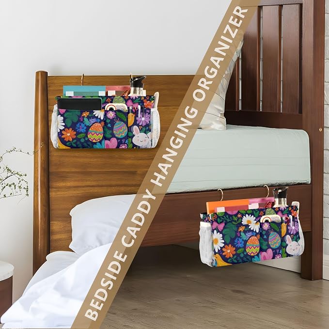 Easter Daisy Rabbit Birds Eggs Bedside Caddy - Image 7