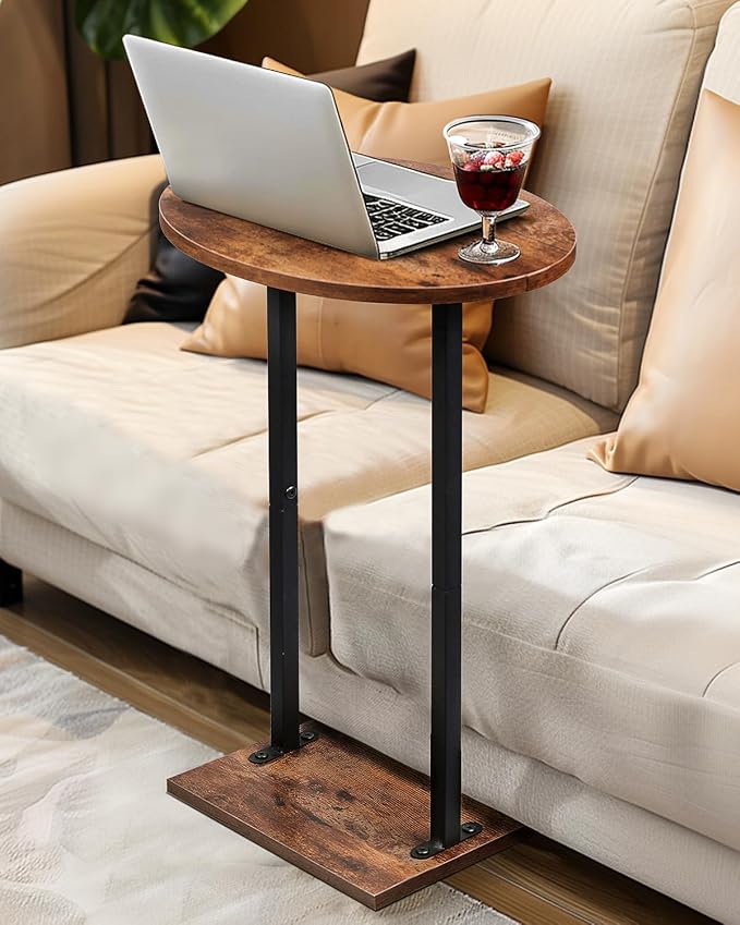 Eufrozy Small Side Table for Small Spaces, 24 inch Wooden Round End Table - Image 7