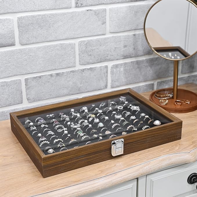 MOOCA Ring Box Jewelry Display Tray, Display Case Accessories Storage Box - Image 6
