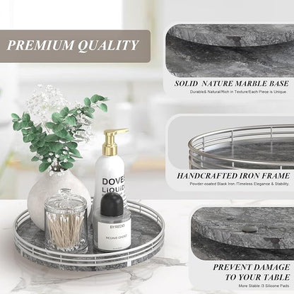 Gray Marble Lazy Susan Turntable - Image 5