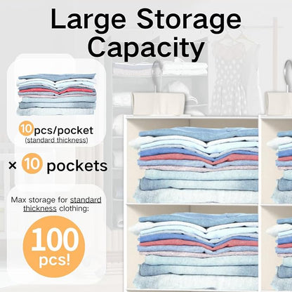 6 Shelves Hanging Closet Organizer – Foldable Dual-Row Hanging Clothes Storage - Image 5