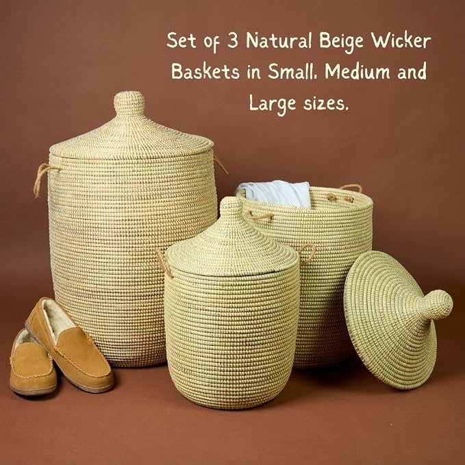 Tall Large Decorative Wicker Storage Basket - Image 7