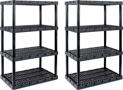 Gracious Living 2 Pack XL Heavy-Duty Storage Shelves, Knect-A-Shelf 4-Shelf by GraciousLiving