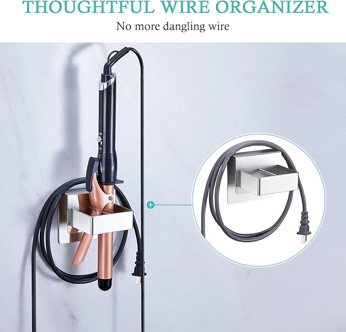 Straighteners Holder Wall Mounted Curling Iron Holder Metal Hair Dryer Holder - Image 4