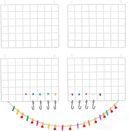 ODOXIA 4-Pack Wire Wall Grid Panel | Photo Grid Wall Decor | Metal Grid Board - Image 7