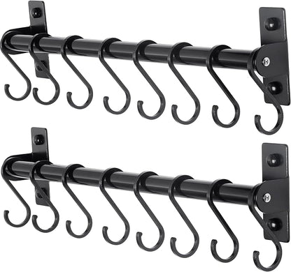 Dseap Kitchen Utensil Holder Hanger, Pot and Pan Rack Wall Mounted, Kitchen Rail by Dseap