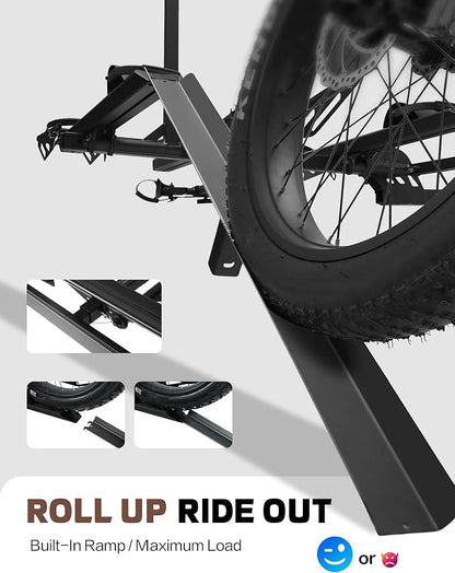Young 250LBS. Capacity Foldable Aluminum 3-Ebike Rack - Image 3