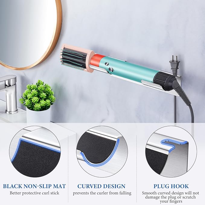 2 PCS Wall Mount Curling Iron Holder and Hair Tool Organizer - Image 5
