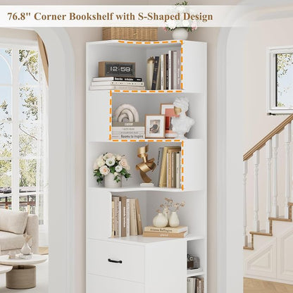 FACBOTALL 76.8” Corner Bookshelf - Image 5