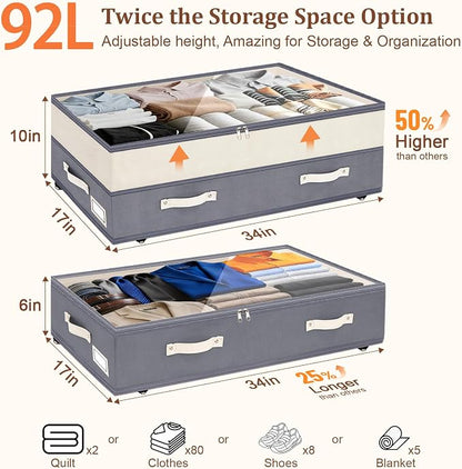 Dolicer 2 Pack Under Bed Storage - Image 3