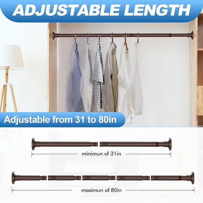 CorkLatta Bronze Shower Curtain Rod 31 to 80 Inch, 1 Inch Diameter Adjustable - Image 4