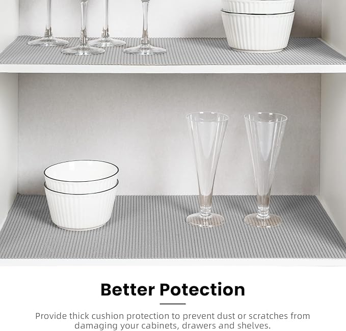 BAGAIL Non-Adhesive Shelf Liner, Thick Strong Grip Drawer Liners - Image 5