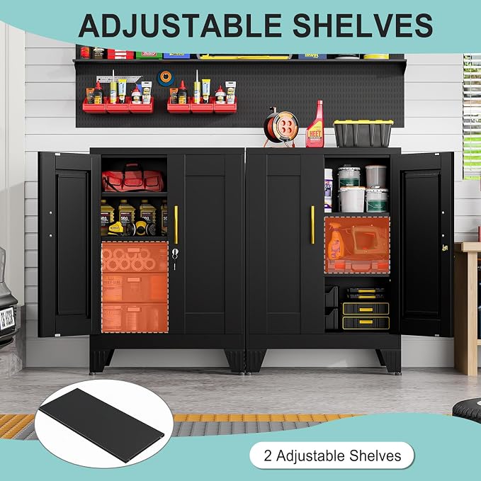 pozdeg 35.43" Lockable Metal Storage Cabinet, Steel Locker File Cabinet - Image 5