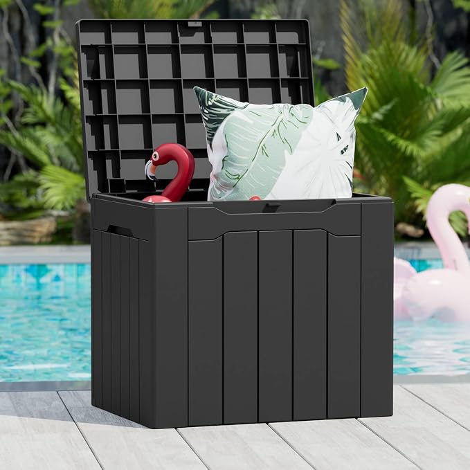 Greesum 31 Gal Resin Deck Box, Outdoor Storage - Image 2