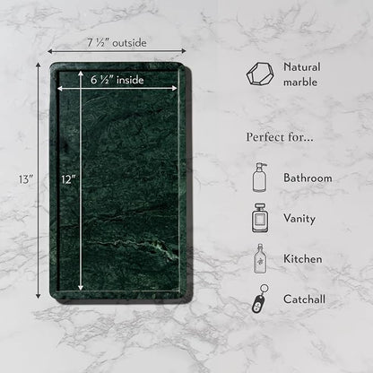 Cork & Mill Green Marble Tray for Bathroom Countertop, Kitchen Counter - Image 3