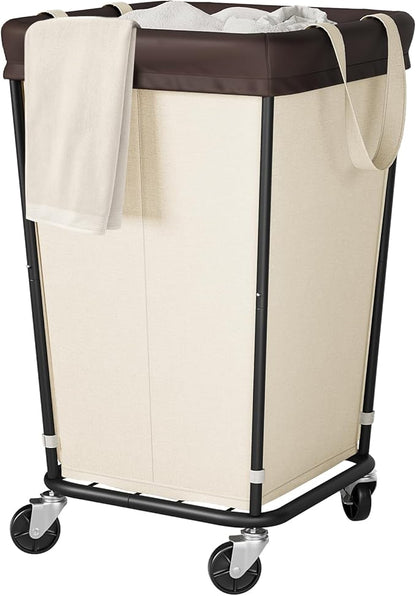 160L Laundry Basket with Wheels, 2-section Rolling Laundry Basket, Large by Wawocs