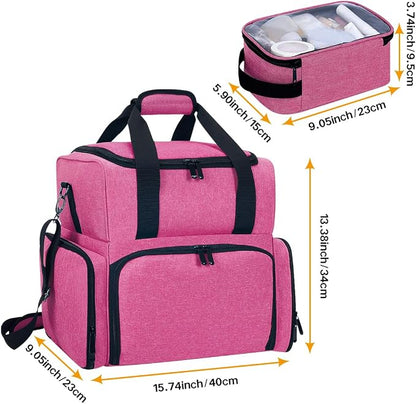 Large Cosmetic Bag with 4 Removable Case and 2 Removable Dividers Double Layer - Image 2