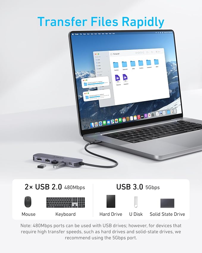 Anker USB C Hub 5-in-1 USB Hub for Laptops, 4K HDMI USB-C Multiport Adapter | - Image 6