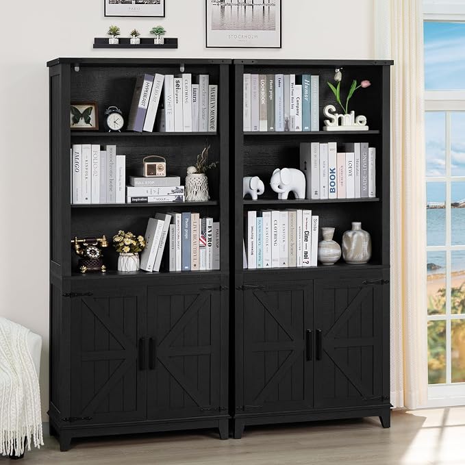 70in Tall Bookshelf 5 Tier Bookcase - Image 4