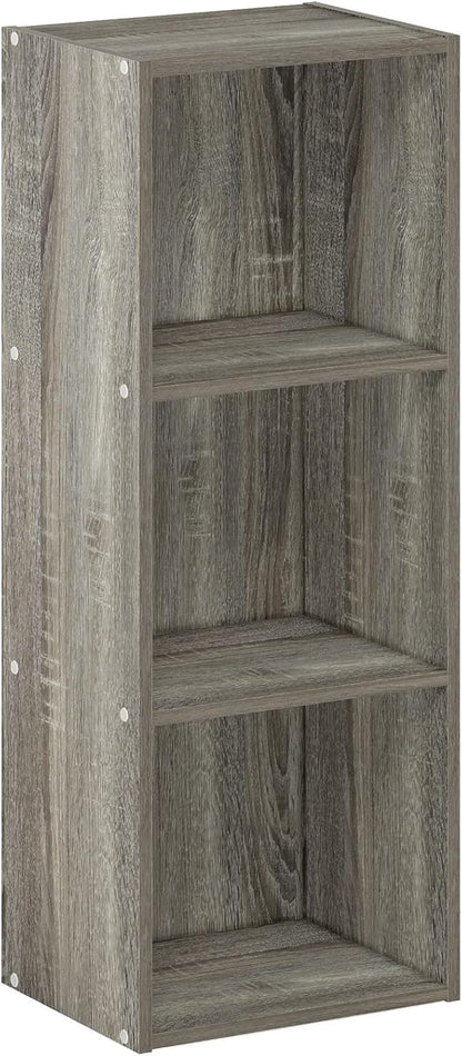 Furinno Pasir 3-Tier No Tool Assembly Open Shelf Bookcase, French Oak - Image 7