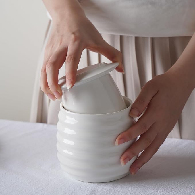 Butter Keeper Crock, 11 oz Large Ceramic Butter Dish - Image 9