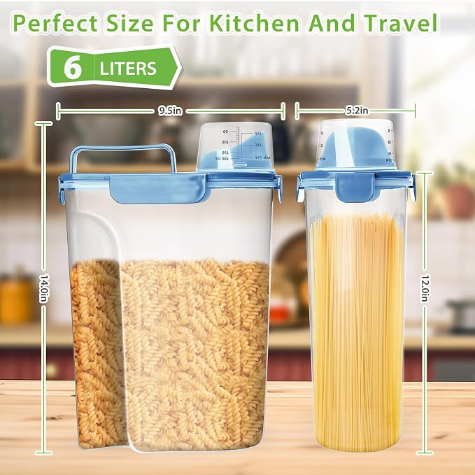 Rice Storage Container, 5 to 10lb Dry Food Airtight Dispenser, Pet Dog Cat Food - Image 2